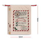 Jingle Jollys 3PCS Christmas Santa Sacks Large Reusable Personalised Canvas Gift Storage Bags - Side View