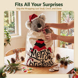 Jingle Jollys 3PCS Christmas Santa Sacks Large Reusable Personalised Canvas Gift Storage Bags - Rear View