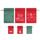 Jingle Jollys 6PCS Christmas Santa Sacks Drawstring Reusable Gift Storage Bags 2 Sizes - Top-Down View