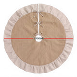 Jingle Jollys 120cm Christmas Tree Skirt Linen Christmas Tree Mat Decor - Front View