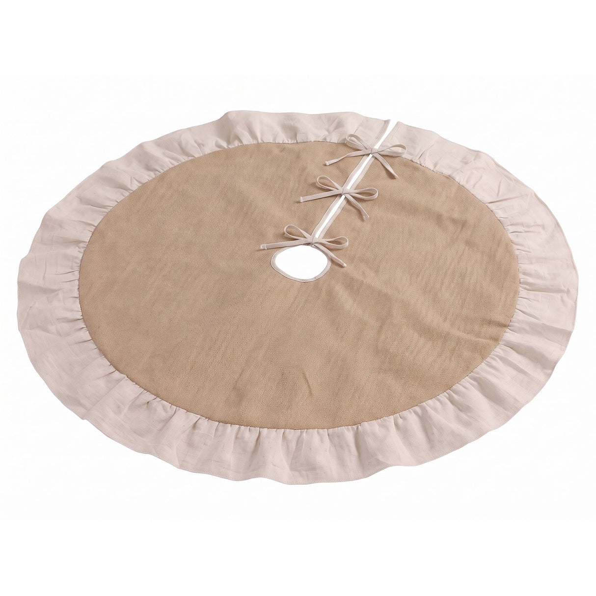 Jingle Jollys 120cm Christmas Tree Skirt Linen Christmas Tree Mat Decor