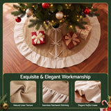 Jingle Jollys 120cm Christmas Tree Skirt Linen Christmas Tree Mat Decor