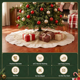 Jingle Jollys 120cm Christmas Tree Skirt Linen Christmas Tree Mat Decor - 45-Degree Angle