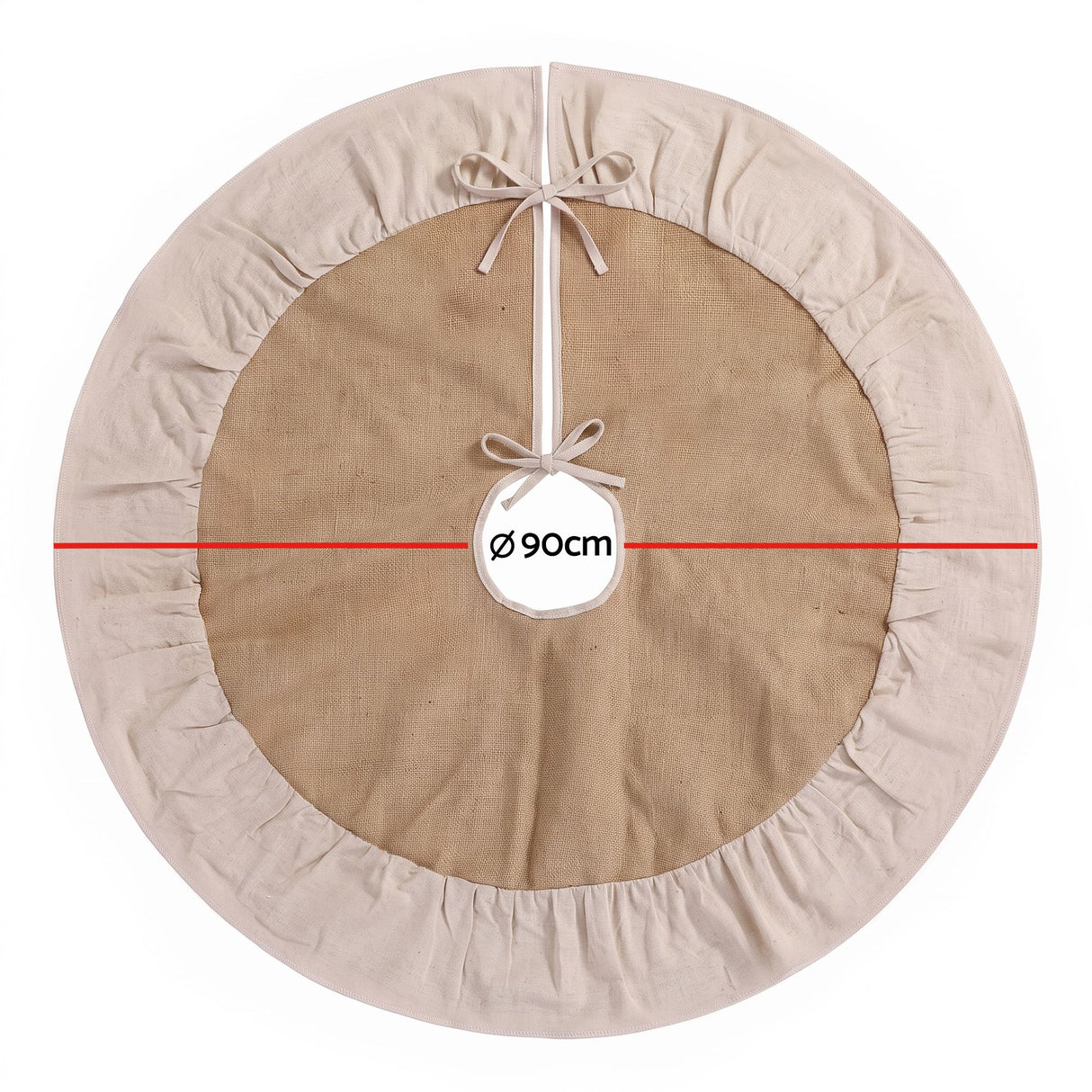 Jingle Jollys 90cm Christmas Tree Skirt Linen Christmas Tree Mat Decor