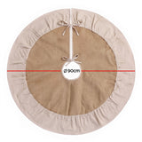 Jingle Jollys 90cm Christmas Tree Skirt Linen Christmas Tree Mat Decor - Front View