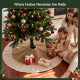 Jingle Jollys 90cm Christmas Tree Skirt Linen Christmas Tree Mat Decor - Rear View