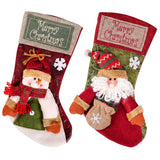 Jingle Jollys Christmas Stockings 2 Pack Large 3D Plush Santa Snowman 43.5cm Christmas Decor for Family Holiday Christmas Party Decorations