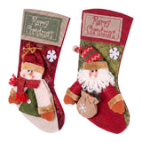 Jingle Jollys Christmas Stockings 2 Pack Large 3D Plush Santa Snowman 43.5cm Christmas Decor for Family Holiday Christmas Party Decorations - Side View