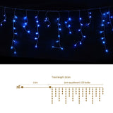 Jingle Jollys 32M Christmas Lights Solar Icicle String Lights 960 LED Blue - Front View