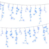 Jingle Jollys 32M Christmas Lights Solar Icicle String Lights 960 LED Blue - Top-Down View