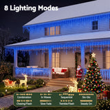 Jingle Jollys 32M Christmas Lights Solar Icicle String Lights 960 LED Blue - 45-Degree Angle