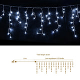 Jingle Jollys 32M Christmas Lights Solar Icicle String Lights 960 LED Cool White - Low Angle