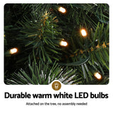 90cm Festive LED Christmas Potted Tree for Holiday Cheer - 45-Degree Angle