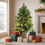 Jingle Jollys Christmas Tree 1.2M LED Potted Xmas Tree Party Decor 8 Light Modes - Close-Up Angle