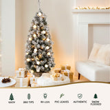 Jingle Jollys 1.2M Snow-Dusted LED Christmas Tree in Potted Base - Top-Down View