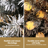 Jingle Jollys 1.2M Snow-Dusted LED Christmas Tree in Potted Base - 45-Degree Angle