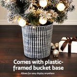 Jingle Jollys 1.2M Snow-Dusted LED Christmas Tree in Potted Base - Rear View