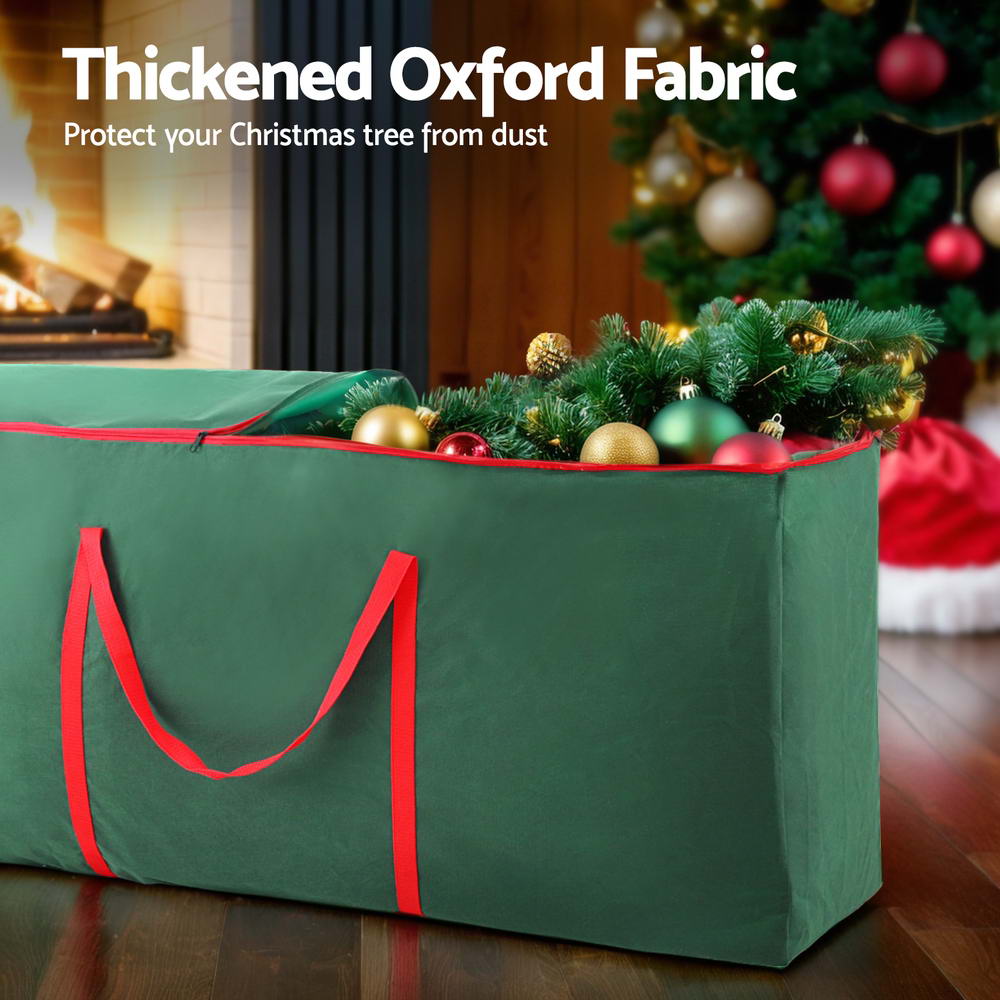Jingle Jollys Extra-Large Christmas Tree Storage Bag for 8ft Trees - Durable Green Oxford Fabric
