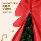 Jingle Jollys Christmas Tree Storage Bag Fits Up to 8ft Tree Xmas Bag Zipper Red - 45-Degree Angle