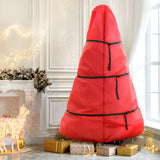 Jingle Jollys Christmas Tree Storage Bag Fits Up to 8ft Tree Xmas Bag Zipper Red - Close-Up Angle