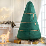 Jingle Jollys Christmas Tree Storage Bag Fits Up to 9ft Tree Xmas Bag Green - Close-Up Angle