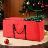 Durable Red Christmas Tree Storage Bag for Trees Up to 8ft - Jingle Jollys - Close-Up Angle