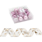 Jingle Jollys Christmas Tree Decoration Set Ribbon Baubles Ornaments Party 34pcs - Side View