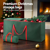 Jingle Jollys Christmas Tree Baubles Storage Bag Set Ornaments Container Box - Top-Down View