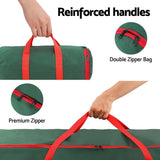 Jingle Jollys Christmas Tree Baubles Storage Bag Set Ornaments Container Box - Rear View