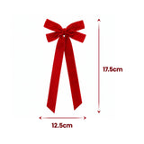 Jingle Jollys 12Pcs Red Velvet Christmas Bows Tree Decorations Xmas Decor - Front View