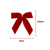 Jingle Jollys 24Pcs Red Velvet Christmas Bows Tree Decorations Xmas Decor - Front View
