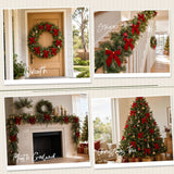 Jingle Jollys 24Pcs Red Velvet Christmas Bows Tree Decorations Xmas Decor - 45-Degree Angle