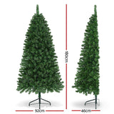 Jingle Jollys Christmas Tree 1.8M LED Corner Xmas Tree Half 8 Modes Multi-color - Front View