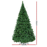 Jingle Jollys Christmas Tree 2.1m Xmas Tree Decorations 1134 LEDs - Front View