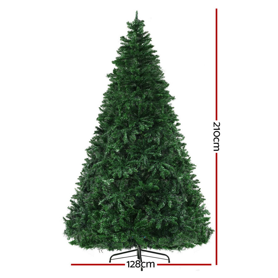Jingle Jollys 7FT pre-lit artificial Christmas tree with multicolour LED lights, PVC tips