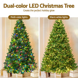 Jingle Jollys Christmas Tree 2.1m Xmas Tree Decoration 8 Light Mode Multi Colour - Top-Down View