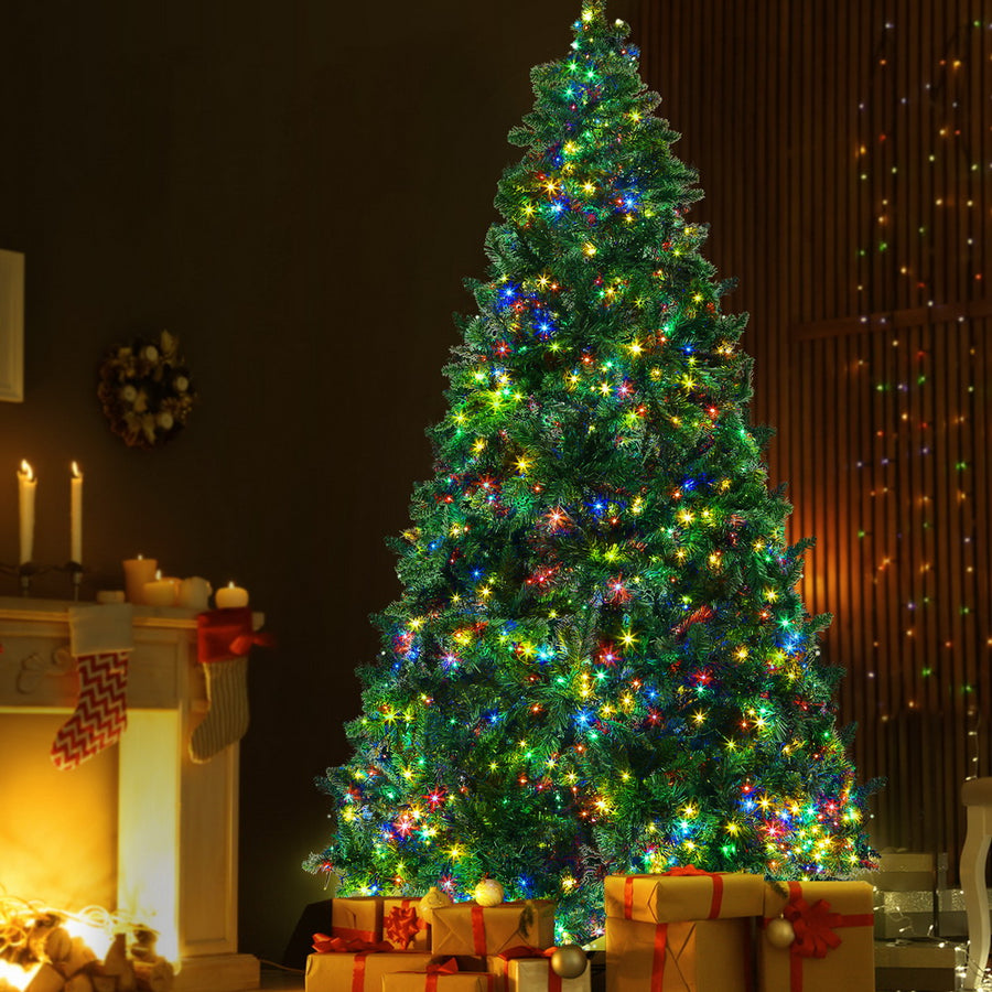 Jingle Jollys 7FT pre-lit artificial Christmas tree with multicolour LED lights, image 7