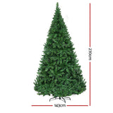 Jingle Jollys Christmas Tree 2.7m Xmas Tree Decorations 1800 LEDs 1831 Tips 8 Light Modes - Front View
