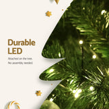 Jingle Jollys Christmas Tree 2.7m Xmas Tree Decorations 1800 LEDs 1831 Tips 8 Light Modes - Close-Up Angle