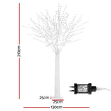 2.1M Christmas Tree 780 LED Lights Cherry Blossom Trees Jingle Jollys - Front View