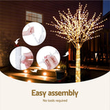 2.1M Christmas Tree 780 LED Lights Cherry Blossom Trees Jingle Jollys - 45-Degree Angle
