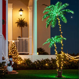 Jingle Jollys Christmas Tree 2.1m LED Lighted Xmas Palm Trees Party Decorations - Close-Up Angle