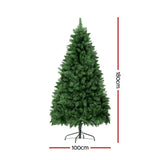 Jingle Jollys Christmas Tree 1.8m RGB Remote LED Tree Party Decoration 890 Tips - Front View