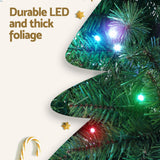 Jingle Jollys Christmas Tree 1.8m RGB Remote LED Tree Party Decoration 890 Tips - 45-Degree Angle
