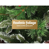 Jingle Jollys 2.1M Christmas Tree with Pine Cones Red Berries Prelit LED Warm Lights - Top-Down View