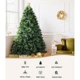 Jingle Jollys Christmas Tree 2.1M Xmas Tree Decorations Pine Needles 1584 Tips - Top-Down View