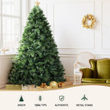 Jingle Jollys Christmas Tree 2.1M Xmas Tree Decorations Pine Needles 1584 Tips - Top-Down View