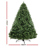 Jingle Jollys Christmas Tree 2.1M Xmas Tree Decorations Green 1250 Tips - Front View