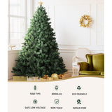 Jingle Jollys Christmas Tree 2.1M Xmas Tree Decorations 3000 LEDs 8 Light Mode - Top-Down View