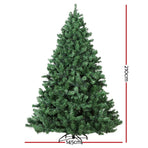 Jingle Jollys 2.1m prelit green Christmas tree with 3000 warm white LEDs, warm white LED lights close up